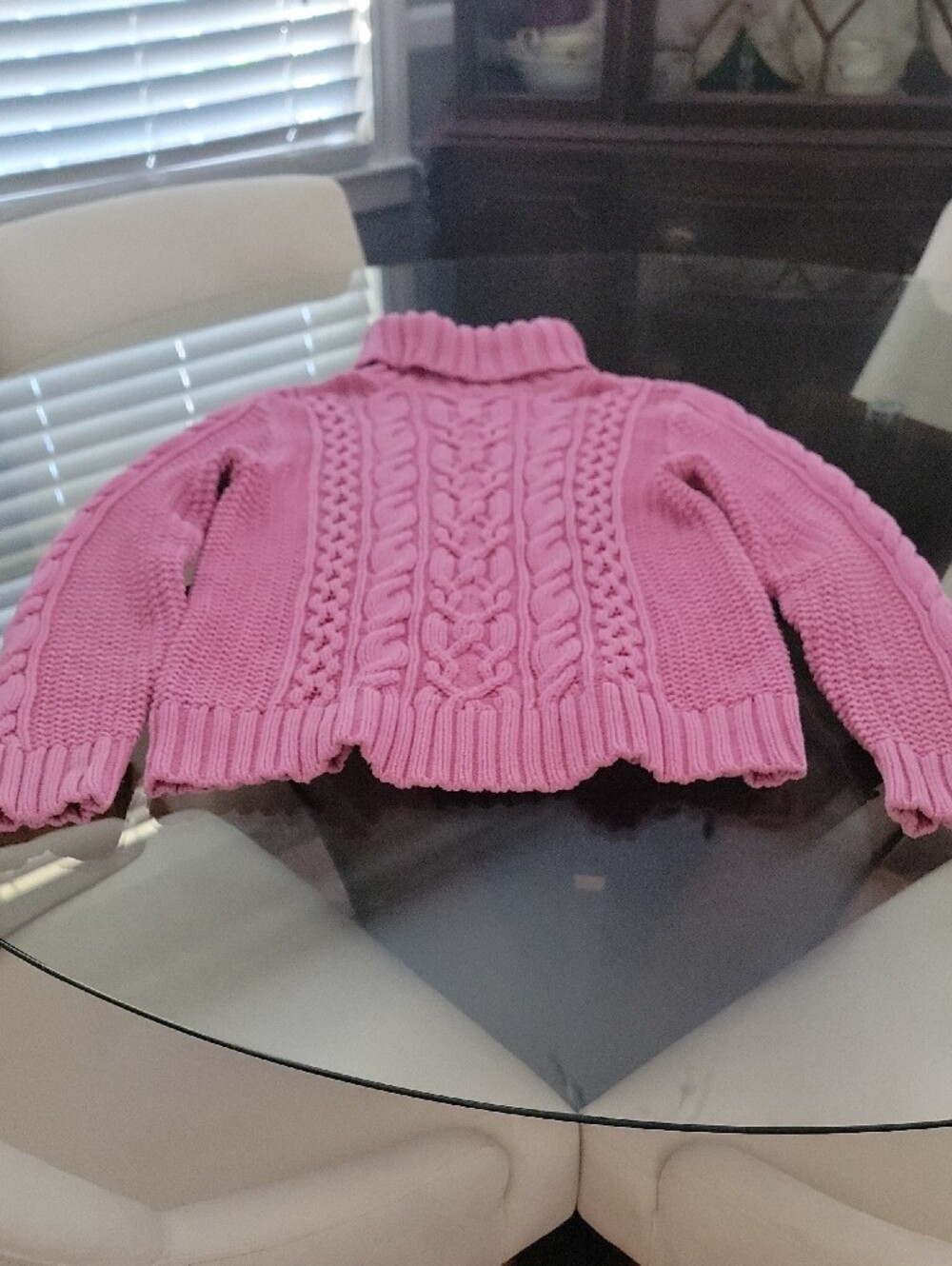 Ralph Lauren Pink Cable-Knit Turtleneck Sweater - Picture 5 of 7